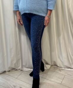 Diamante Legging in a Denim Blue