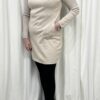 Jumper Dress with 2 Front Pockets in Beige