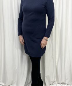 Jumper Dress with 2 Front Pockets in Navy