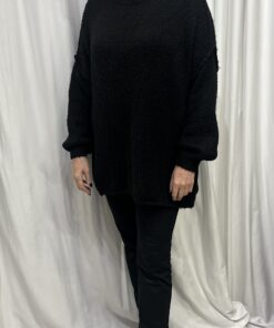 Plain Chunky Jumper in Black