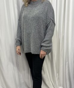 Plain Chunky Jumper in Dark Grey