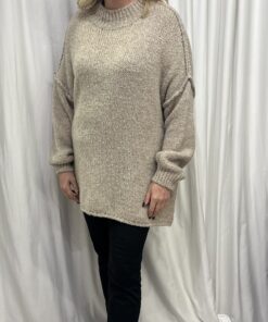 Plain Chunky Jumper in Oatmeal