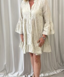 Embroidered Smock Dress