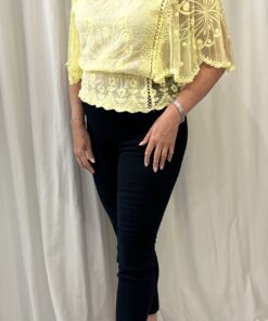 Lace & Embroidered Cotton Top