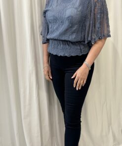 Lace & Embroidered Cotton Top