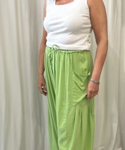 Linen Mix Trousers With 2 Side Pockets