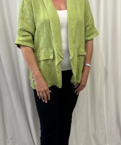 Open Front Italian Linen Blazer