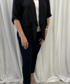 Open Front Italian Linen Blazer