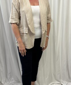 Open Front Italian Linen Blazer