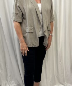 Open Front Italian Linen Blazer