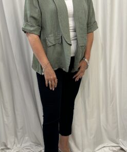 Open Front Italian Linen Blazer