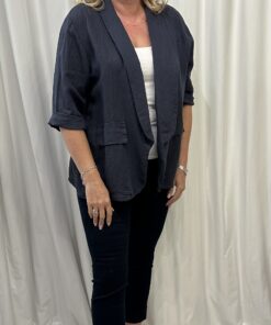 Open Front Italian Linen Blazer