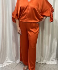 Orange Satin Trouser Suit