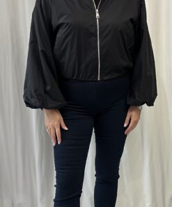 Lightweight Cropped Bomber Style Jacket